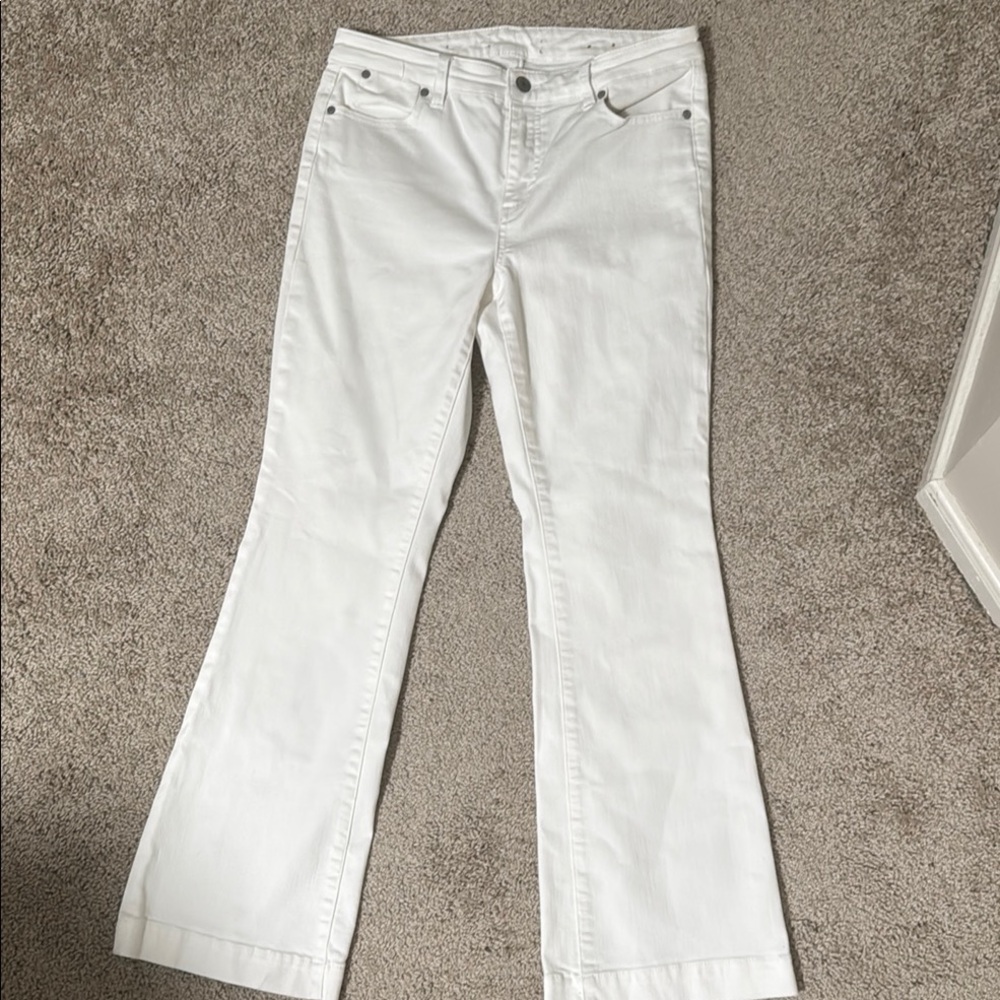 Talbots White Flare Wide-Leg Jeans